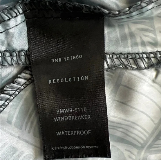 Resolution Women’s Gray Leaf Pattern Hooded Water… - image 5