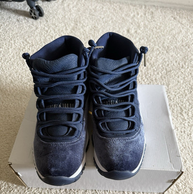 Jordan Air Jordan Men's High Top Suede Lace-Up Sneakers Blue/White