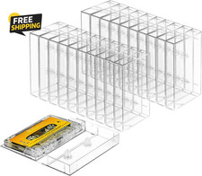 50-Pack Audio Cassette Storage Cases - Clear Plastic Cassette Tape Cases