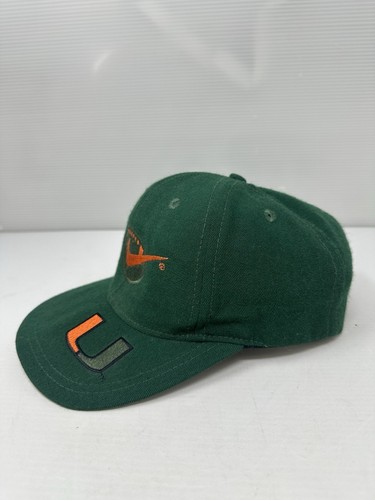 Vintage 90s Miami Hurricanes Nike Team Sports Football SnapBack Hat Cap Rare - Picture 3 of 9