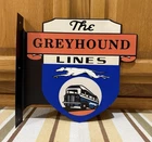 Greyhound Lines Flange Sign Bus Dog Gas Oil Vintage Style Wall Decor