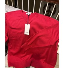 Goodfellow Co V Neck Sweater Red Mens Size XL Long Sleeve Casual Knit Pullover