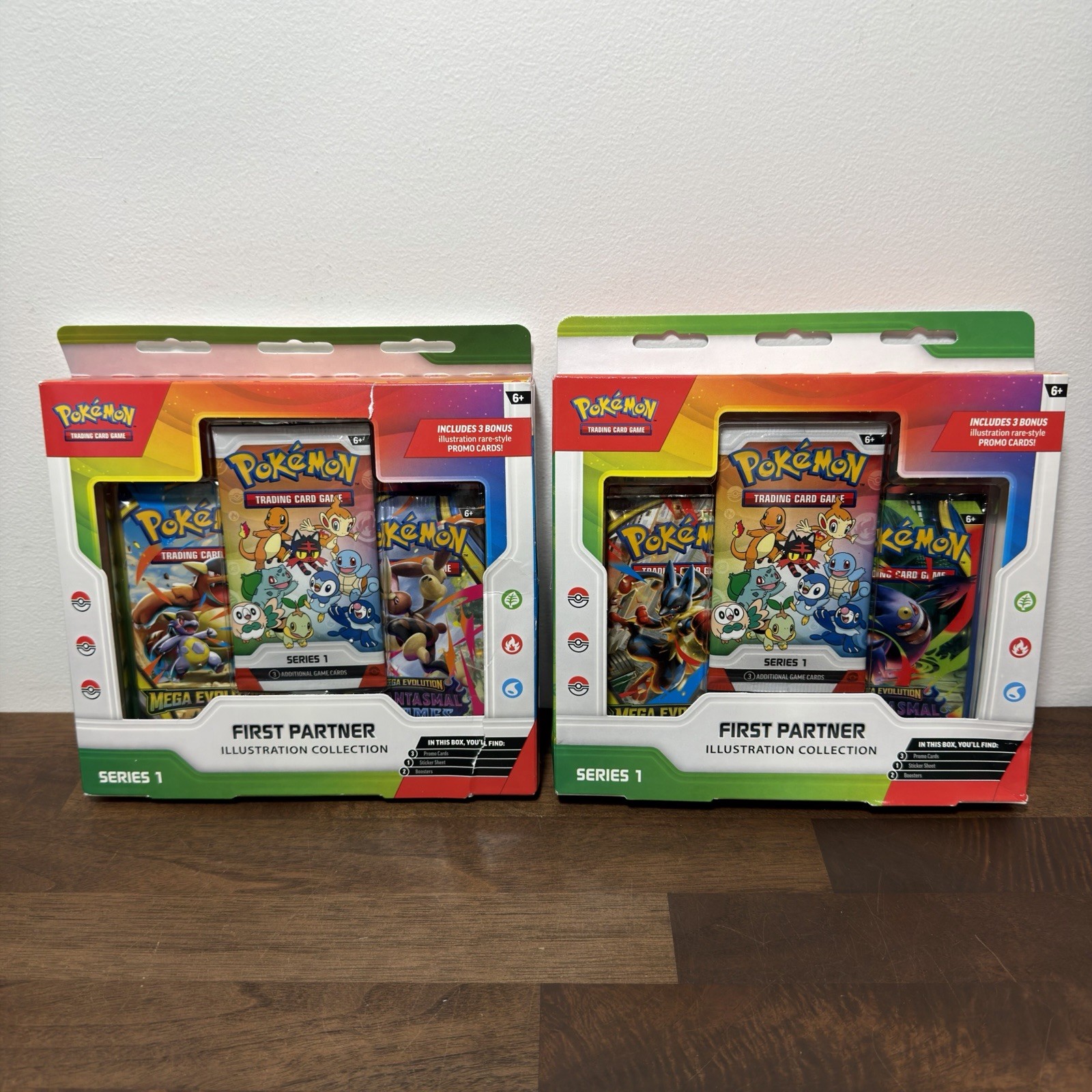 2x - Pokémon TCG First Partner Illustration Collection Series 1 - Box Damage