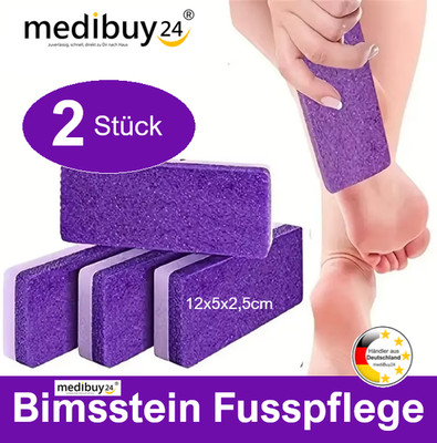 2x Bimsstein Fusspflege Fuß Pediküre Hautpflege Hornhaut 2 Phasen grob fein Set
