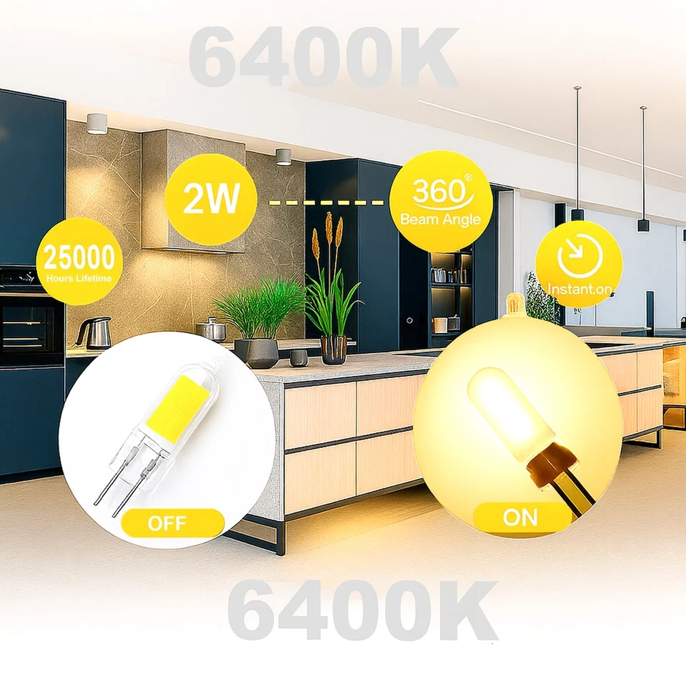 2 x G9 LED Leuchtmittel kaltweiß 2W G9 Mini LED Long Life hohe Energiespar A Birnen - Bild 4 von 4