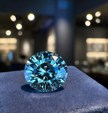 2 CT Loose Lab-Grown Round Cut Natural Blue Color Diamond VVS1 Clarity Certified