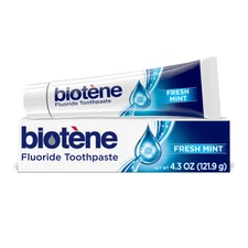 Biotene Original Sugar Free Fluoride Toothpaste for Dry Mouth, Fresh Mint 4.3 Oz