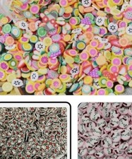 Cartoon polymer Clay Nail Art Fruit Flower hello kitty. 1 tablespoon per bags.