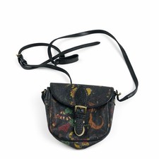 Borsa a tracolla Piero Guidi Magic Circus in pelle nera vintage rara