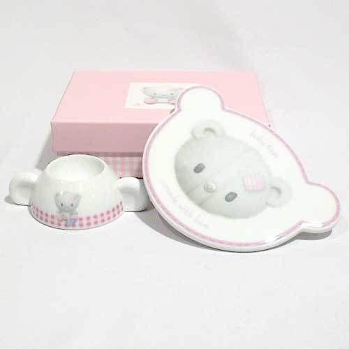 TIPPI BABY GIRL SNACK PLATE & EGG CUP PINK ~ 7.99P NO RESERVE ~ UNWANTED - Picture 1 of 1