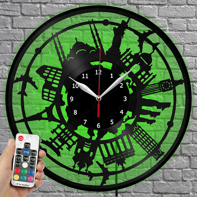 LED Vinyl Clock Traveling Vinyl Record Wall Clock Led Light Wall Clock 1829