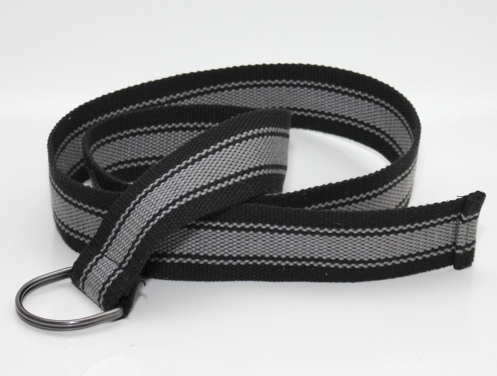 Gray w/ Black Stripes bing Belt DRing Buckle Size S/M 44