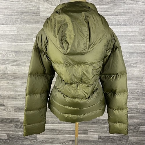 NIKE Snap & Zip Up Green Hooded Puffer Down Jacket Girl's Size Large - Picture 2 of 13