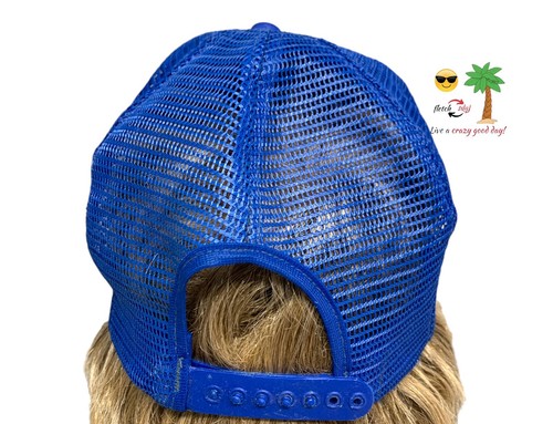 Cappello camionista vintage Fort Myers Beach snapback rete schiena schiuma blu giallo - Foto 4 di 10