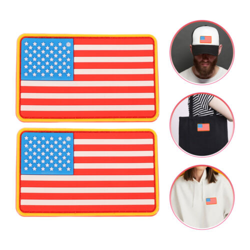 2 Stck. Kleidung Dekore amerikanische Flaggen auf Stick Reparatur - Bild 1 von 13