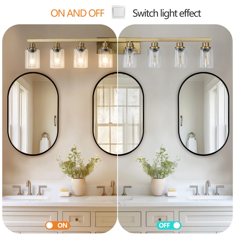 8 ламп 51 дюйм матовый золотой светильник для зеркала ванной настенный светильник крепление UL - Изображение 3 из 4