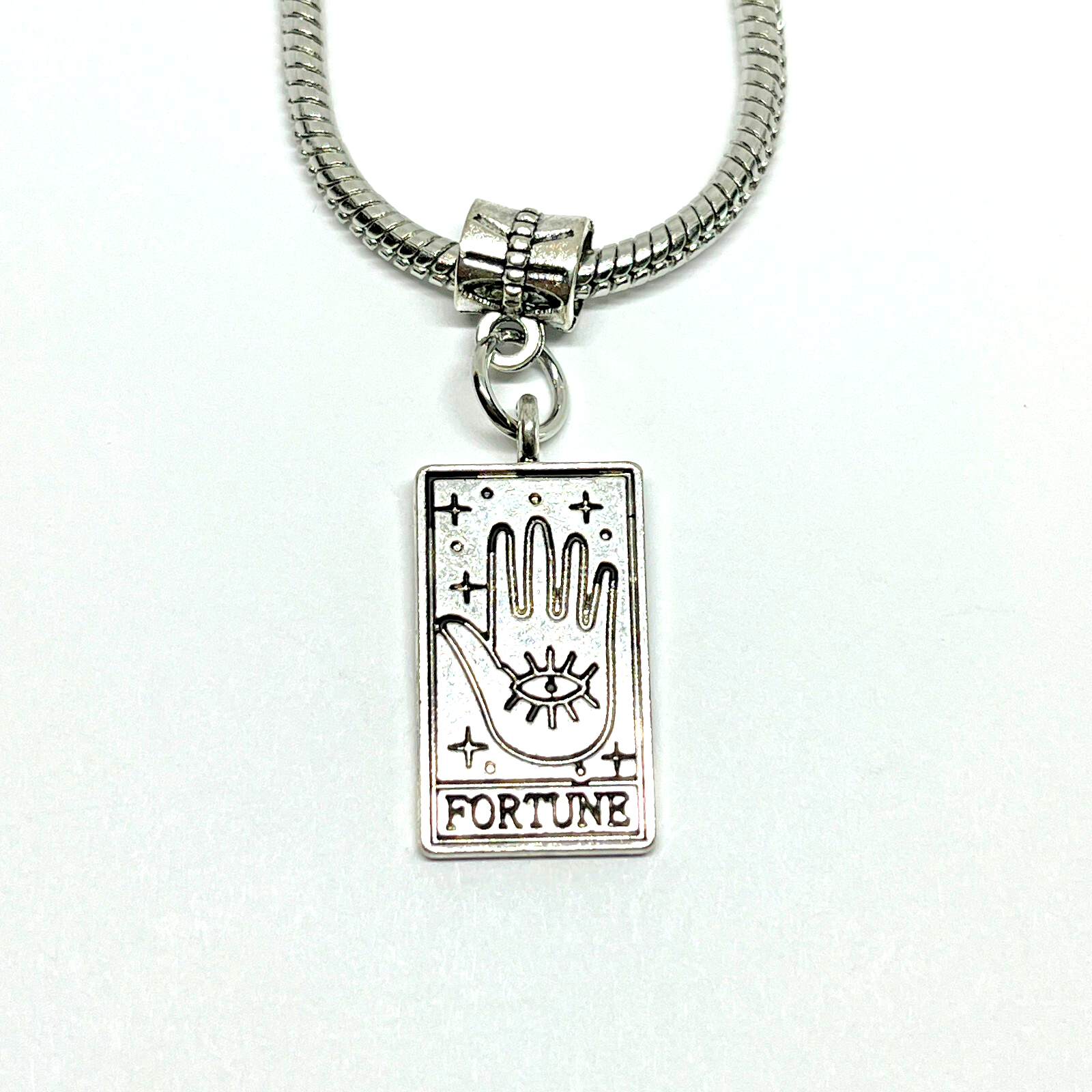 Silver Tarot Charm Pendant Dangle Bracelet or Necklace European Style  