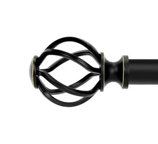 Curtain Rods for Windows 18 to 45 Inch1.5-3.75 Feet3/4" Diameter Black Draper...