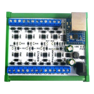 1 to 8 Ethernet Network RJ45 to 8 Port RS485 HUB Converter for UDP TCP Modbus