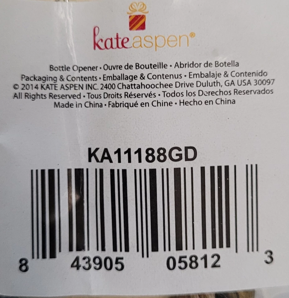 Abridor de botellas Kate Aspen Skeleton Key To My Heart latón dorado-aspecto vintage  Foto 4 de 4