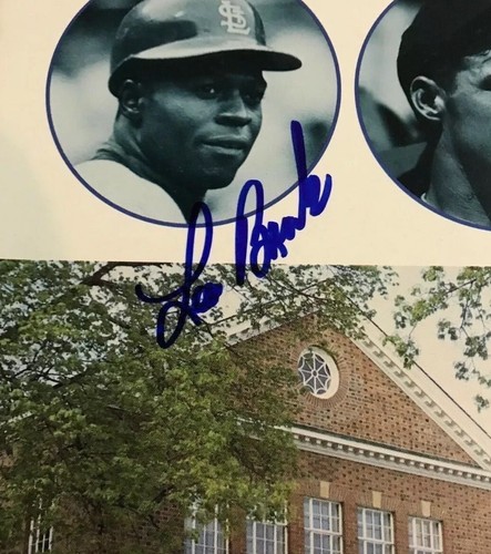 Lou Brock Firmado 1985 Programa de Inducción de la Corte Enos Slaughter Hoyt Wilhelm Auto JSA - Imagen 2 de 4