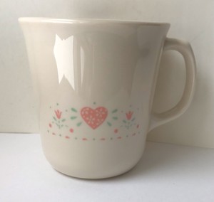 Forever Yours Corning Corelle Heart Design Mug Cup Excellent Made in USA