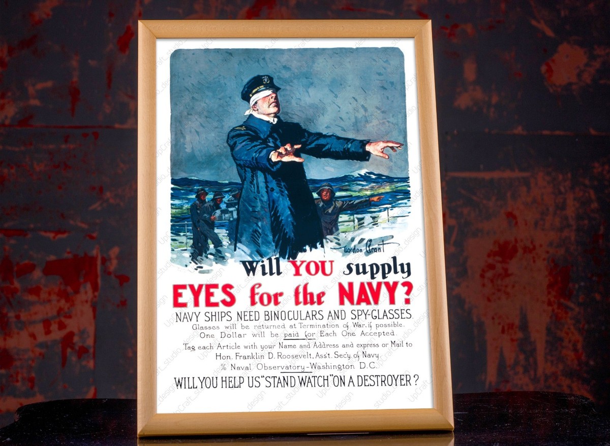 WW1 US Navy Propaganda Poster - WWI USMC Print Reproduction Repro