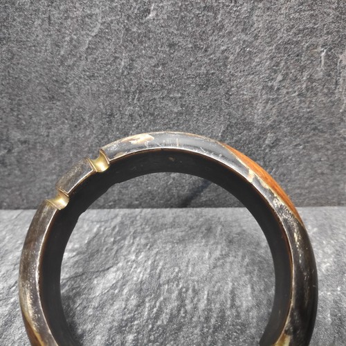 Horn Armreif Holz Messing Vintage Armband Ø Ca. 6,5cm - Picture 11 of 11