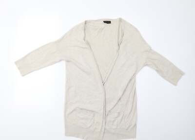 Topshop Damen Beige V-Ausschnitt Viskosemischung Cardigan Größe 10