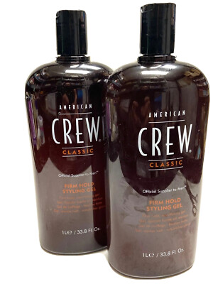 2 american crew classic firm hold styling gel non flaking 33.8oz ea scuffed