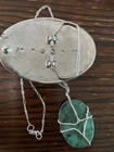 Malachite 30x40mm+ SP Belt Buckle + 16” Silver 925 30X40mm Necklace Set — photo 2