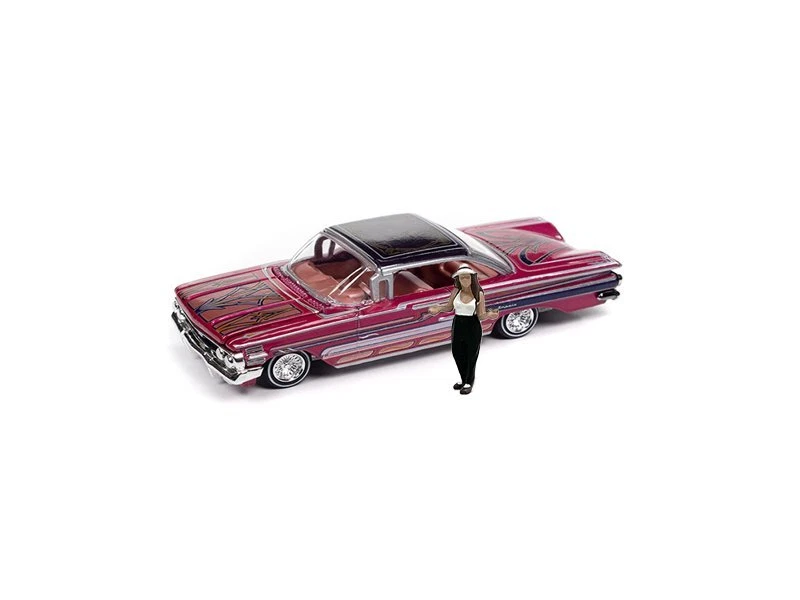 CHEVROLET Impala SS - Lowrider + Figur - 1960 - Purple - Racing Champions 1:64 - Bild 4 von 4
