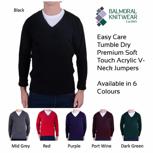 NEW Balmoral Mens Comfy V Neck Jumper 