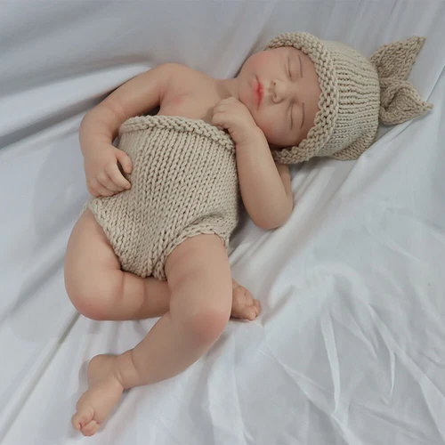 20" bemalte Vollsilikon Reborn Puppe gewichtet Schlapp Einschlafen Neugeborenes Baby Geschenk - Bild 18 von 24