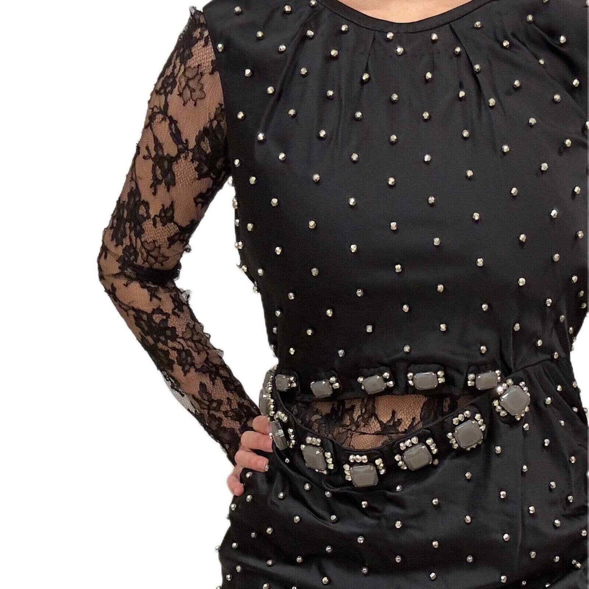 marc jacobs black silk dress MARC JACOBS Size 4 Black Silk Solid A-Line Dress  Sui Generis Designer  Consignment