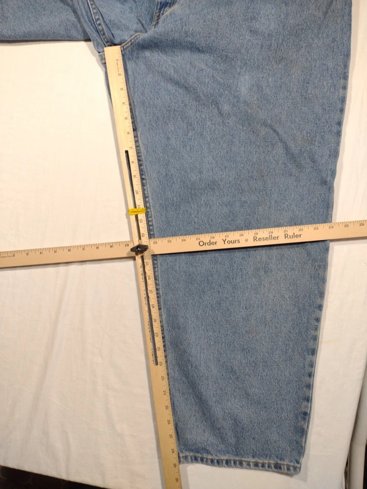 VTG 90s Basic Editions Jeans Mens 44x29 Blue Straight Leg Medium Denim Relaxed  - Image 3 of 4