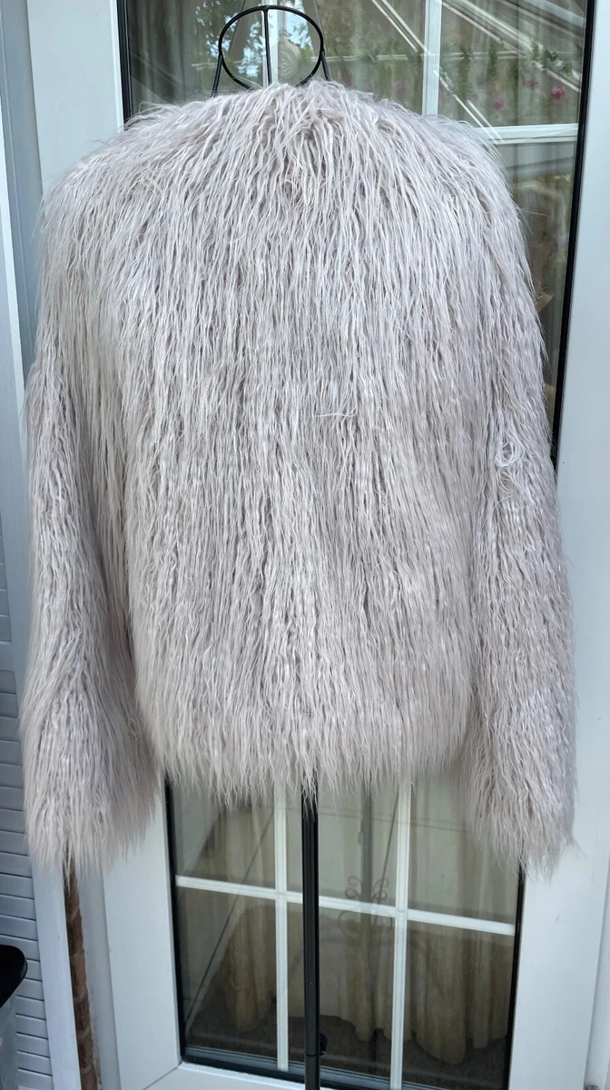 Pale pink faux fur jacket sale