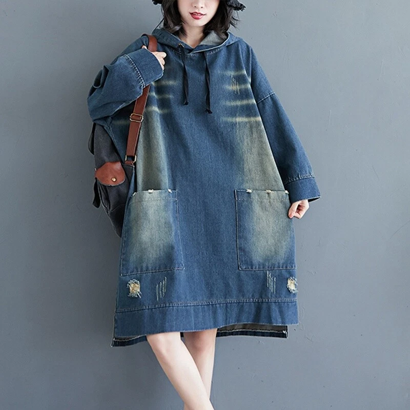 Blue jean ripped outlet dress