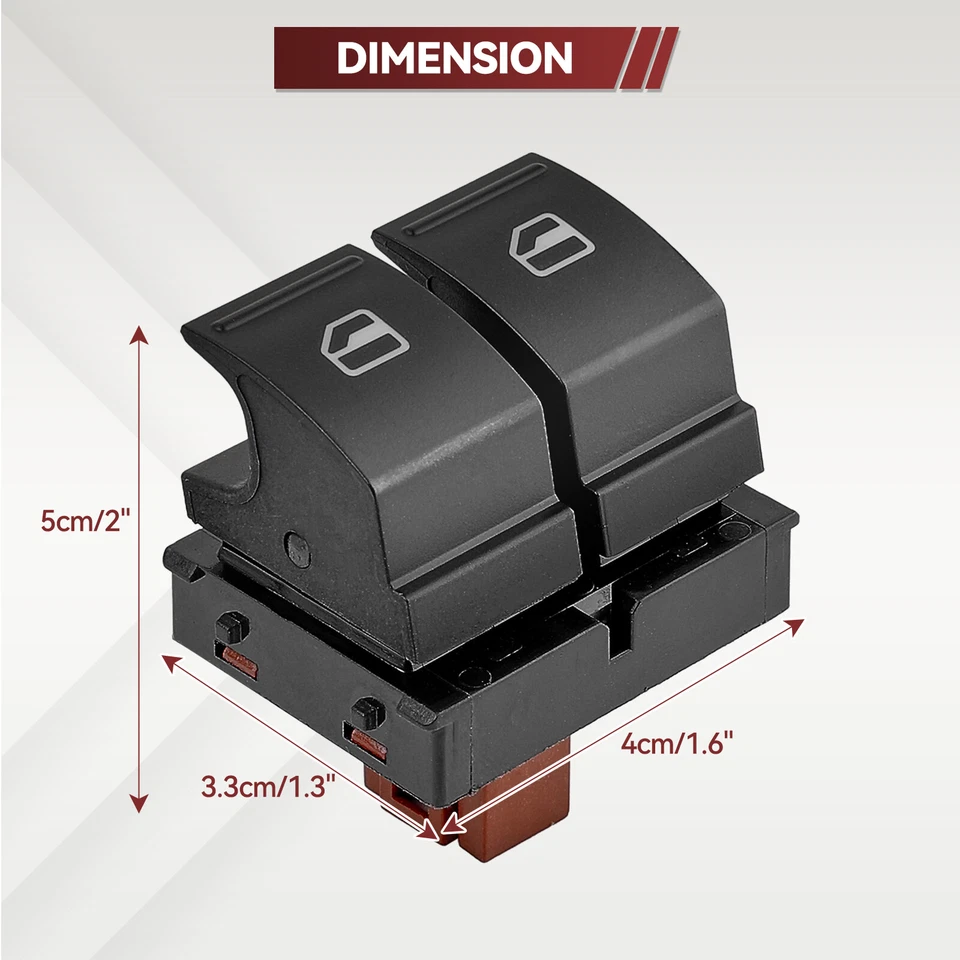 FOR SKODA FABIA 06-14 1Z0959858 DOUBLE ELECTRIC POWER WINDOW DOOR SWITCH BUTTON - Image 4 of 4