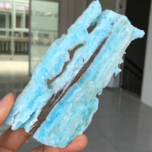 140g Natural hemimorphite Quartz Crystal Slice Reiki Mineral Adorn Healing G591