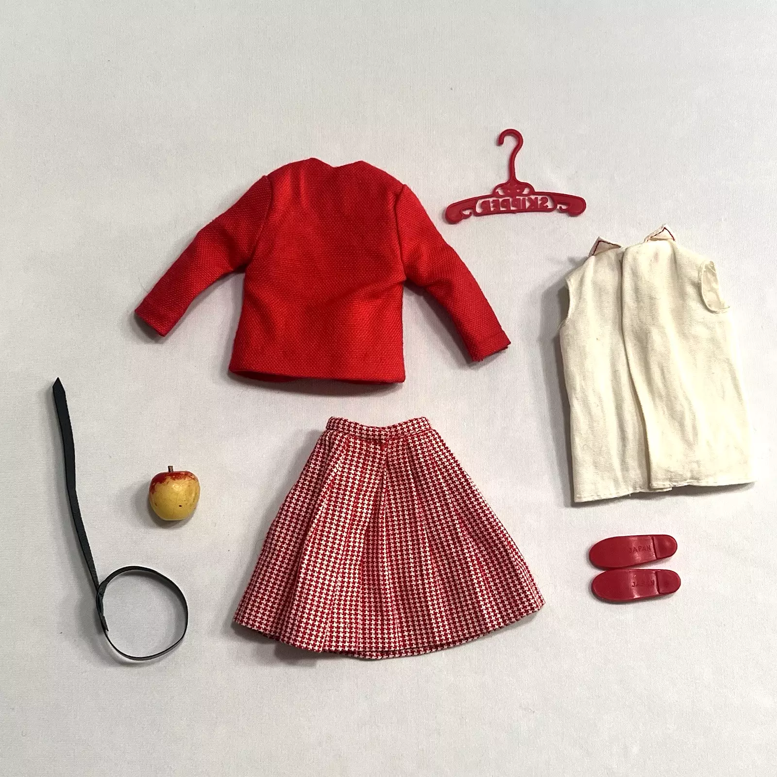 mattel vintage school girl skirt top shoes strap apple 