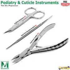 Toe Ingrown Nail Clipper Nipper Podiatry  Cuticle Nail Scissor Toenail File SET