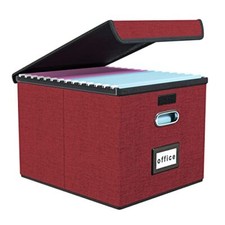 Upgraded File Storage Organizer Box with lid Decorative Small File Oragnizer ...