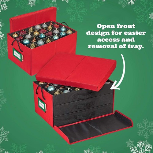 HOLDN’ STORAGE Christmas Ornament Storage Container Box with Dividers. - 第 3/18 張圖片