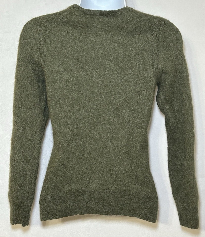 Saks Fifth Avenue Womens Medium Long Sleeve 100 Cashmere Green