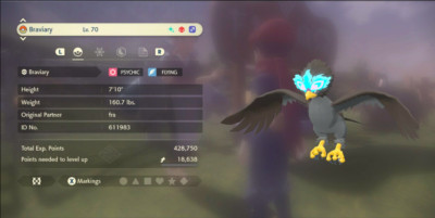 Pokemon Legenden Arceus 6 IV Shiny Alpha HISUI BRAVIARY