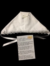 Vintage Baby Bonnet To Bride Story Lace, Linen, Flowers White