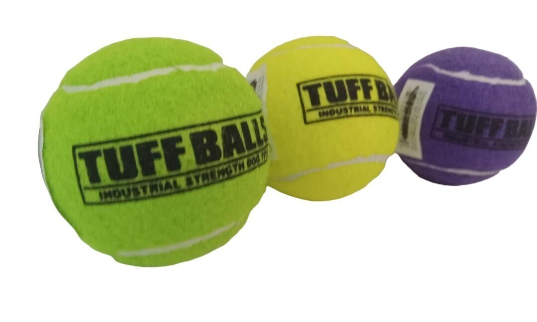 PetSport Tuff Tennis Balls Dog Toy Yellow Green Purple Industrial Strength