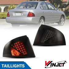LED Tail Lights Pair for 2000-2003 Nissan Sentra Rear Black/Smoke Lamps