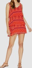 $110 Show Me Your Mumu Woman's Red Sleeveless V-Neck Ruffle Shift Dress Size XS